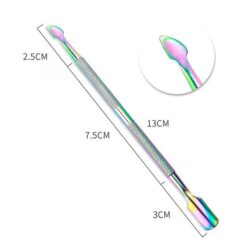 4 Designs Rainbow Color Stainless Steel Manicure Pedicure Remover Tool Cuticle Pusher-1