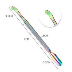 4 Designs Rainbow Color Stainless Steel Manicure Pedicure Remover Tool Cuticle Pusher-2