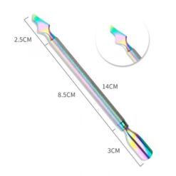4 Designs Rainbow Color Stainless Steel Manicure Pedicure Remover Tool Cuticle Pusher-4