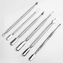 5 Designs Silver Stainless Steel Manicure Pedicure Remover Tool Cuticle Pusher-1