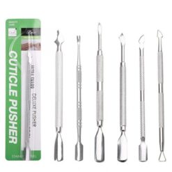 5 Designs Silver Stainless Steel Manicure Pedicure Remover Tool Cuticle Pusher