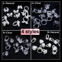50 PCS per pack Nail Art Butterfly And Rose Ring Style Tips For Color Display-3