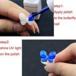 50 PCS per pack Nail Art Butterfly And Rose Ring Style Tips For Color Display-6