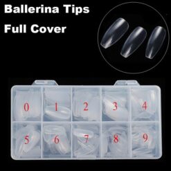 500pcs Ballerina Coffin Shape Full Cover Nail Tips
