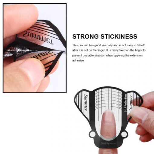 500pcs Black And Trasparent Honey Bee Shape Nail Art Tips Extension Forms Guide-6