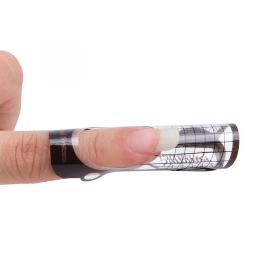 500pcs Black And Trasparent Honey Bee Shape Nail Art Tips Extension Forms Guide-8