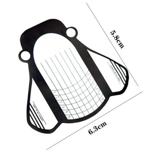 500pcs Black And Trasparent Honey Bee Shape Nail Art Tips Extension Forms Guide-9