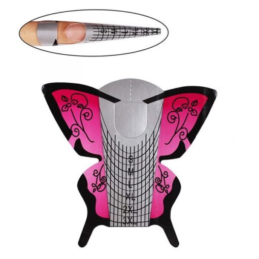 500pcs Butterfly Shape Nail Art Tips Extension Forms Guide-6