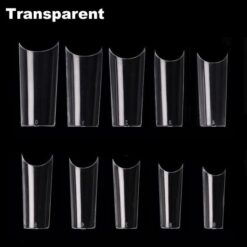 500pcs C Curve Well-less French Nail tips in transparent