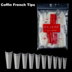 500PCS Flat Head Coffin French Nail Tips With Bag