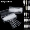 Bộ 504 móng tay giả 5 kiểu siêu mỏng không nhăn liền mạch chất lượng cao kèm hộp