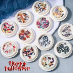 50 cái/Hũ Tấm bột gỗ họa tiết bướm 3D phong cách Halloween SP0291 01–12