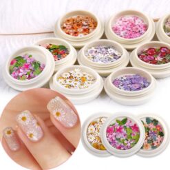 50 cái/lọ Bột gỗ vụn móng tay 3D Vảy hoa lấp lánh nhiều màu sắc SP14-01~SP14-09