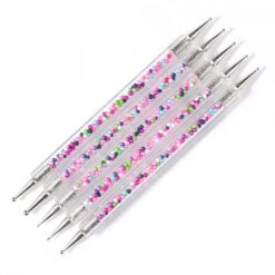 5pcs per set Acrylic Handle With Pearl Ball Inside 2 Way Marbleizing Dotting Pen Set-0