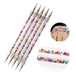 5pcs per set Acrylic Handle With Pearl Ball Inside 2 Way Marbleizing Dotting Pen Set-1