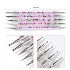 5pcs per set Acrylic Handle With Pearl Ball Inside 2 Way Marbleizing Dotting Pen Set-6
