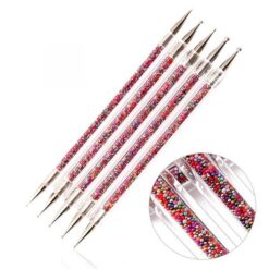 5pcs per set Acrylic Handle With Pearl Ball Inside 2 Way Marbleizing Dotting Pen Set-7
