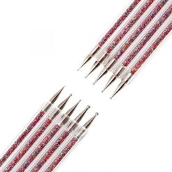 5pcs per set Acrylic Handle With Pearl Ball Inside 2 Way Marbleizing Dotting Pen Set-8