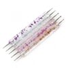 5pcs per set Glitter Chips Design Acrylic Handle 2 Way Marbleizing Dotting Pen Set-6