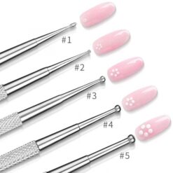 5pcs per set Stainless Steel Handle 2 Way Marbleizing Dotting Pen Set-3