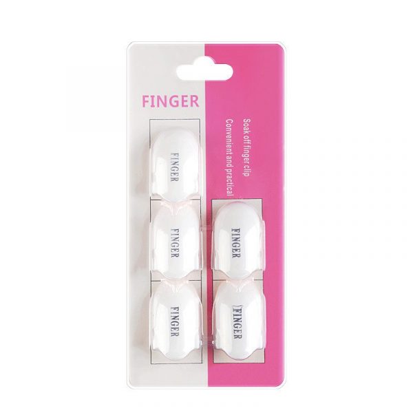 5Pcs Plastic Nail Art Soak Off Finger Cap Clip UV Gel Polish Remover Wrap Tools-9