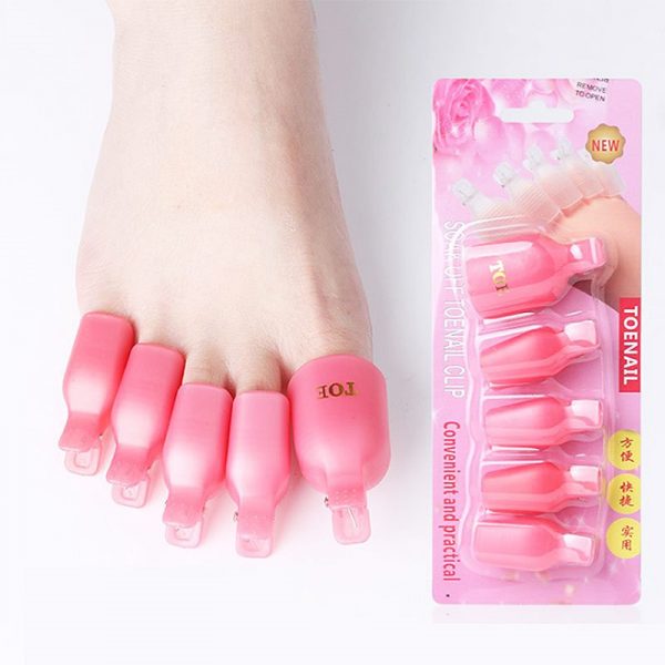 5pcs Plastic Nail Art Toe Soaker Off Clip UV Gel Polish Remover Clips-1