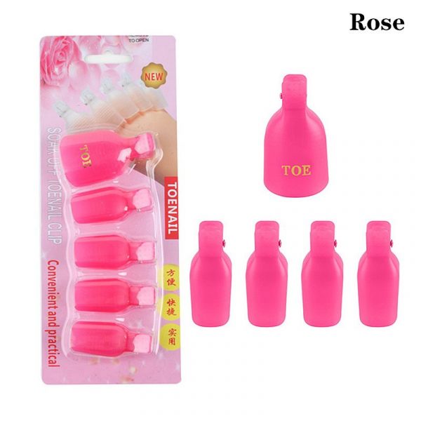 5pcs Plastic Nail Art Toe Soaker Off Clip UV Gel Polish Remover Clips-10