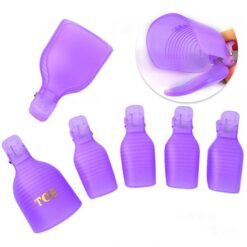 5pcs Plastic Nail Art Toe Soaker Off Clip UV Gel Polish Remover Clips-3