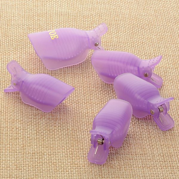 5pcs Plastic Nail Art Toe Soaker Off Clip UV Gel Polish Remover Clips-6