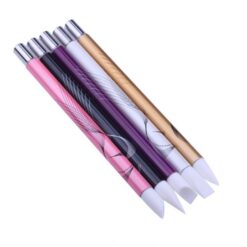 5PCS Soft Silicone Nail Art design Carving Craft Pen Brush Kit-11