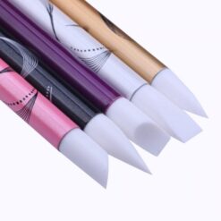 5PCS Soft Silicone Nail Art design Carving Craft Pen Brush Kit-2
