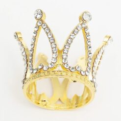 6 Grids Crown Nail Brush Rack Holder With Inlaid Rhinestone-3