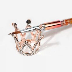 6 Grids Crown Nail Brush Rack Holder With Inlaid Rhinestone-5