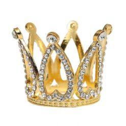 6 Grids Crown Nail Brush Rack Holder With Inlaid Rhinestone