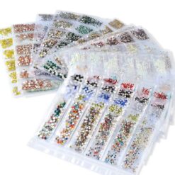 6 Lưới Đá quý pha lê pha lê 20 màu hỗn hợp cho đồ trang trí nghệ thuật móng tay