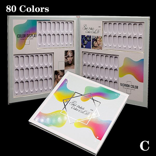 60 And 80 Colors Various Designs Of Nail Gel Polish Display Card Book Color Board-11