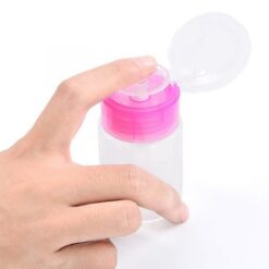 60ML Empty Press Pump Dispenser Refillable Nail Polish Remover Cleaner Bottles-3