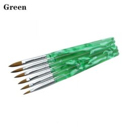 6PCS Acrylic Handle Multiple Sizes Acrylic Nail Art Brush-green