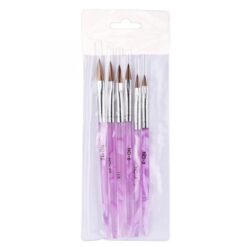 6PCS Acrylic Handle Multiple Sizes Acrylic Nail Art Brush-package