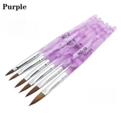 6PCS Acrylic Handle Multiple Sizes Acrylic Nail Art Brush-purple