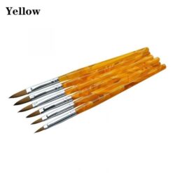 6PCS Acrylic Handle Multiple Sizes Acrylic Nail Art Brush-yellow