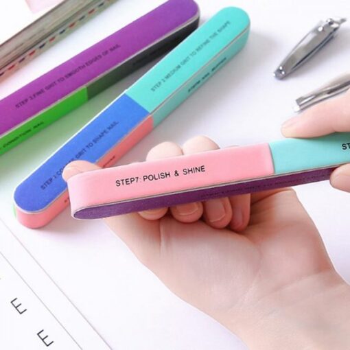 7 Steps Nail Shiner Buffer Polishing Block Sanding Files-3