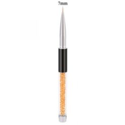 7mm hair of Nail Art Liner Brush With Gold Diamond Acrylic Handle
