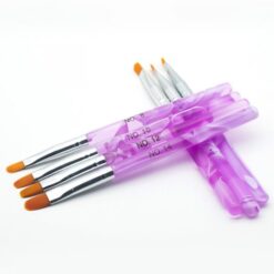 7PCS Purple Acrylic Handle Nail Art Design Painting UV GEL Brush Set-4