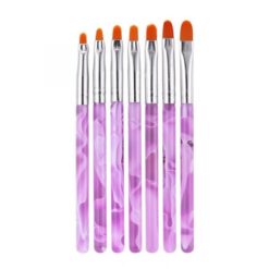7PCS Purple Acrylic Handle Nail Art Design Painting UV GEL Brush Set-5