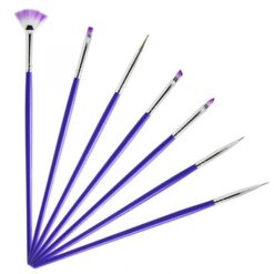 7PCS Purple Handle Nail Art Design Pen Painting Brush Set-4