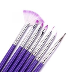 7PCS Purple Handle Nail Art Design Pen Painting Brush Set