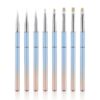 8 Types Gradient Color Metal Handle Nail Art Brush