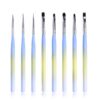 8 Types Gradient Color Wooden Handle Nail Art Brush