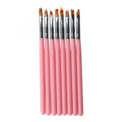8PCS Pink Handle One Stroke Flower Painting Nail Art Brush Set-2